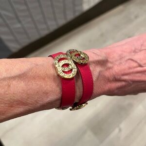 Bulgari double wrap leather bracelet